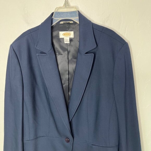 Talbots Navy Blue Wool One Button Blazer Jacket Size 12 - Picture 2 of 10